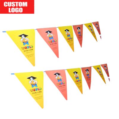 China Outdoor Advertising Display Economic Paper Triangle Decoration Bunting Flag Set Triangle Flag Bunting Flag for sale