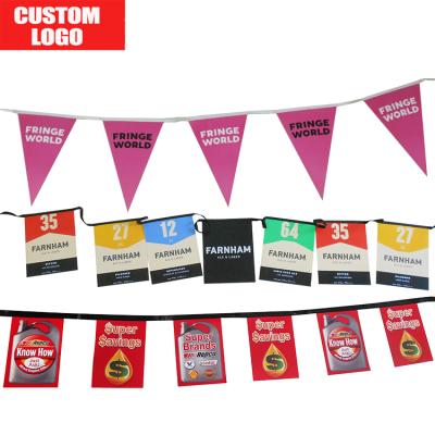 China Custom Outdoor Advertising Display Happy Birthday Party Paper Banner Decoration String Flag Set Happy Birthday Bunting Flag for sale