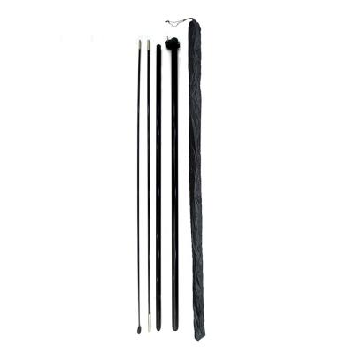 China Wholesale Health Care Institutes 4.6m Aluminum And Fiberglass Beach Flag Teardrop Flagpole Black Accessory for sale