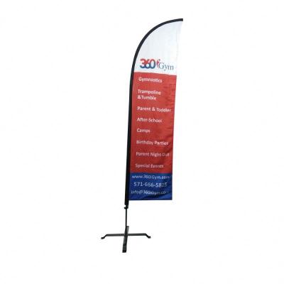 China Custom Mini Wholesale Polyester Feather Double Side Banner Flag Custom Health Care Institutes Factory Polyester Outdoor Beach Flag for sale