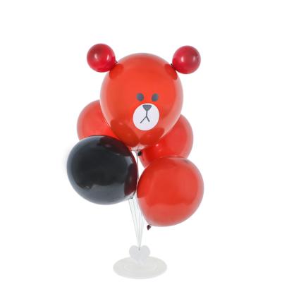 China Red Balloon Cup Holder Table Decoration DIY Bear Desktop Background for Birthday Party, Wedding, Event Decorations with Stick and Flower PVC TGV for sale