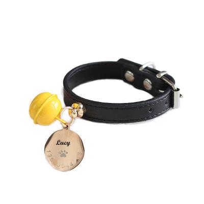 China Thoughtful Leather Cat Collar With Bell Apply Best Fashion To For Home for sale