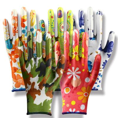 China Safety Working Gloves Women Nitrile GlovesWear Oil Resistant Gloves Protective Work Gloves for sale