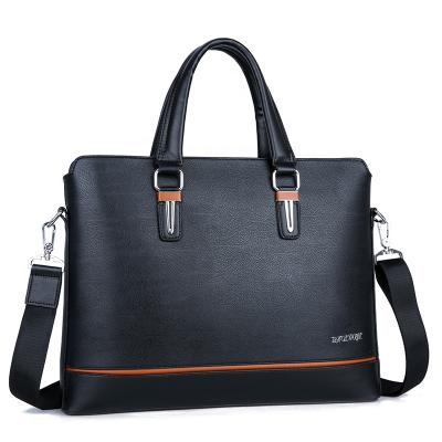 China OEM Manufacturer Black GENUINE LEATHER Leather Briefcase Laptop Bag for sale