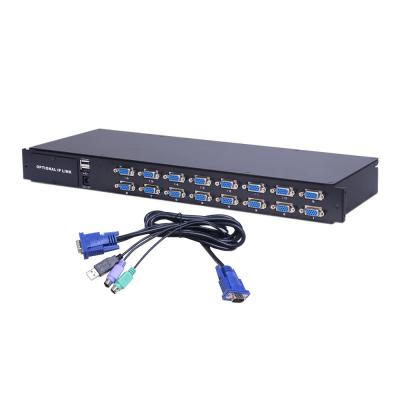 China Double-rail Slide 19 Inch Screen Double-rail 16 Port USB VGA LCD KVM Switch Cheap Price for sale