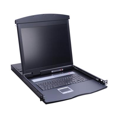 China Double-rail slide saving cost 1280* 1024@60HZ 1U 19 size 16 inch CAT5 LCD KVM left console for sale