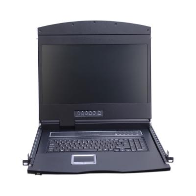 China Module Design Front USB 1080P Single Rail 4 Ports HDMI Connect LCD KVM Console With 19 Inch Monitor for sale