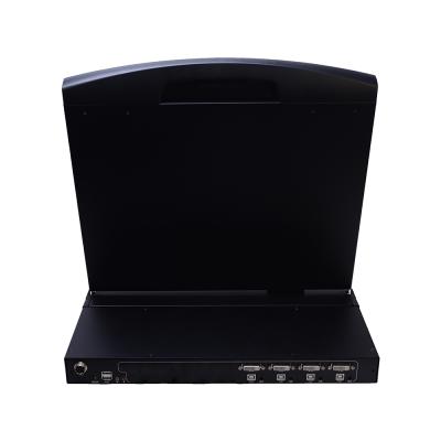 China 1080p Resolution Hotsale OEM Single-rail 1080P 17 inch 4 DVI KVM Port Switch With Built-in IP for sale