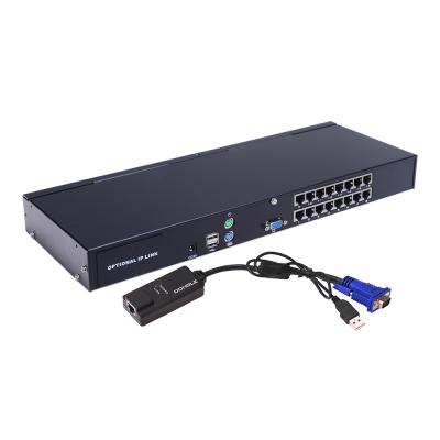 China Metal Slot Easy Installation Computer Management USB Mouse Interface KVM Rack Mounted Left 16 Switch for sale