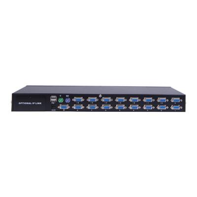 China Factory Price 1080i Video Standard Resolution 16 Port Only VGA USB /PS.2 KVM Rackmount Switch For Computer for sale