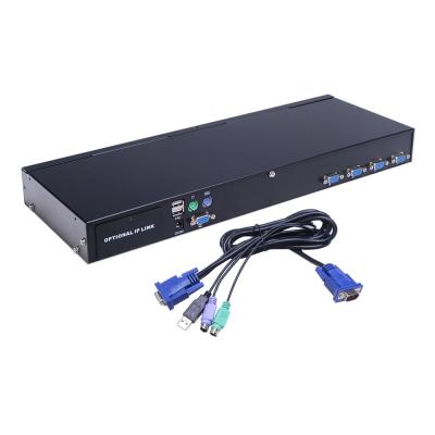 China Two-Function Auto Scan Cascading 256 Port Computers Rack-Mount VGA 4 KVM Switch for sale