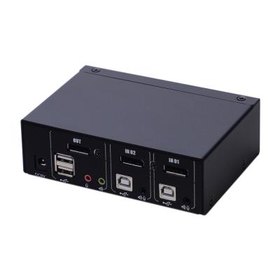 China 4k@60HZ Portable High Resolution Video Resolution 2 Display Left Port KVM Desktop Switch for sale