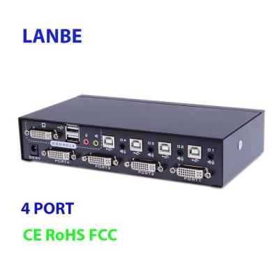 China Low Price USB DVI Dual Link Desktop Monitor 4 KVM Dual Port Desktop Type Double Switch for sale