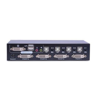 China Desktop Type 2560*1600 4 Port USB DVI KVM Desktop Switch For Display Console Access Computers for sale