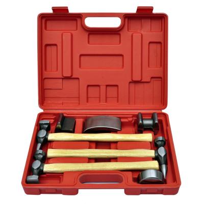 China Auto Tool Kit Hammer Machinist Hammer 7pc Car Body Body Beater Panel Dent Repair Set for sale