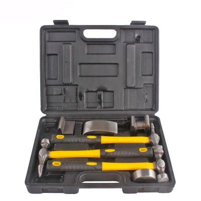 China Machinist Hammer 7pc Car Body Beater Panel Dent Repair Tool Kit Hammer Set Auto Body Dent Repair Tool Kit for sale