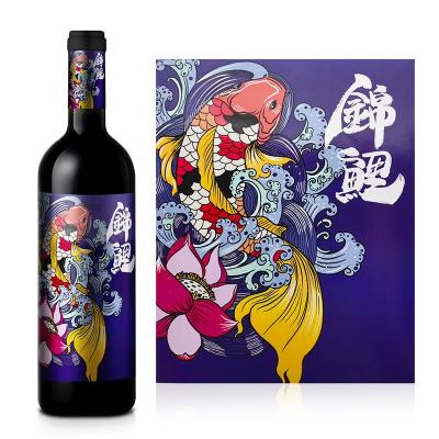 China Brand Logo Gold Foil Red Wine Waterproof Custom Print Embossed Bottle Label Sticker for sale