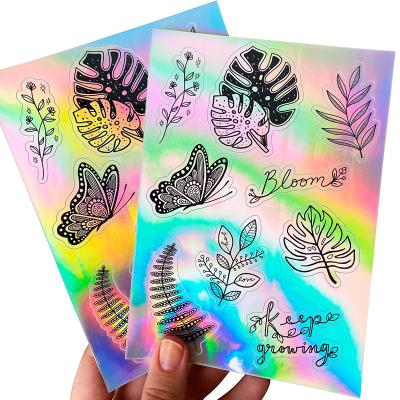 China Eco-friendly custom printed holographic die cut vinyl stickers film cartoon planner sticker sheet for sale