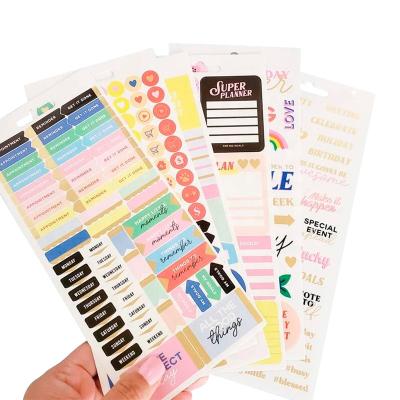 China Coloful Holiday Decor Customized Kiss Cut Out Happy Planner Sticker for sale