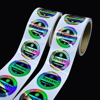 China Waterproof Custom Design Roll Logo Printing Waterproof Holographic Foil Sticker Sheets for sale