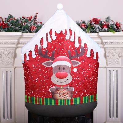 China Simple Christmas Chair Covers Christmas Decoration Snowmans Snowflake Stretch Chair Back Covers For Christmas Dining Room Kitchen for sale