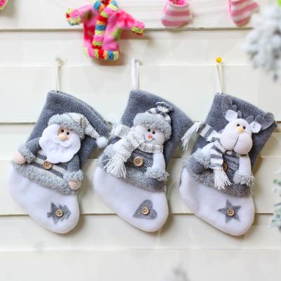 China Santa Snowman Reindeer Character Christamas Home Decor Flannel Christmas Stocking Great for Hanging Classic Christmas Decoration Fireplace for sale