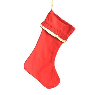 China Christmas Decro 2021 New Lace Christmas Socks Ruffle Decorative Christmas Socks Christmas Supplies for sale