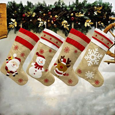 China Fabric/Felt Christmas Socks Decorations Christmas Socks Santa Socks Festival Present Home Decoration for sale