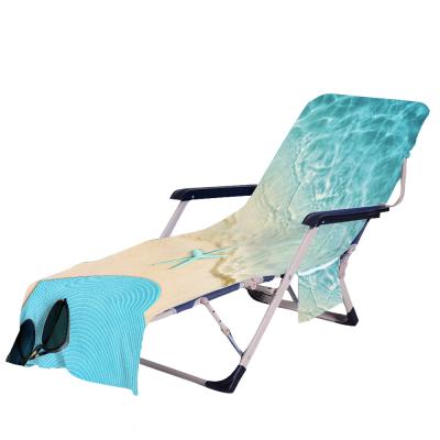 China Chair Towel Cover Wholesale Compressed Starfish Printed Microfiber Beach Chair Covers For Sun Bath for sale