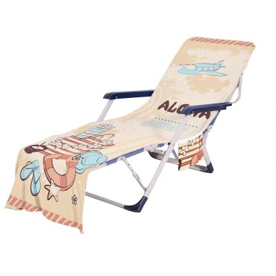 China Compressed Summer Microfiber Beach Chair Covers Printed Cartoons Outdoor Quick Dry Foldable Chair Covers for sale