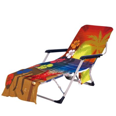 China Compressed Summer Microfiber Beach Chair Covers Printed Cartoons Outdoor Quick Dry Foldable Chair Covers for sale