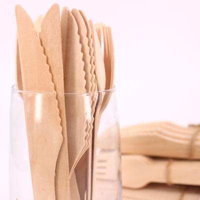 China 100% Eco Friendly Biodegradable Knife Biodegradable Disposable Wooden Fork And Spoon Bamboo Tableware for sale