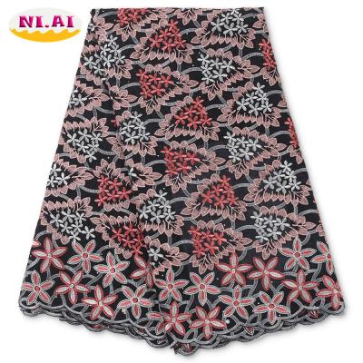 China Viable for wedding dress cotton lace whit stones latest 2021 high quality for dress hot selling fabrics lace african party new for sale