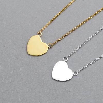 China FASHIONABLE S925 pure silver face brand necklace fashion heart-shaped temperament K-plated clavicle chain light luxury style for sale