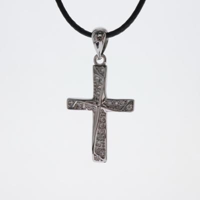 China 925 925 Sterling Silver Zircon Romantic Cross Pendant Fashion Street Temperament Accessories Jazz Gold Plated Religious Star Trend for sale