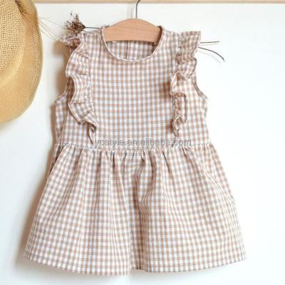 China Wholesale Breathable Kids Float Sleeve Fashion Ruffle Little Girl Dress Clothing Boutique Summer Baby Frill Dresses for sale