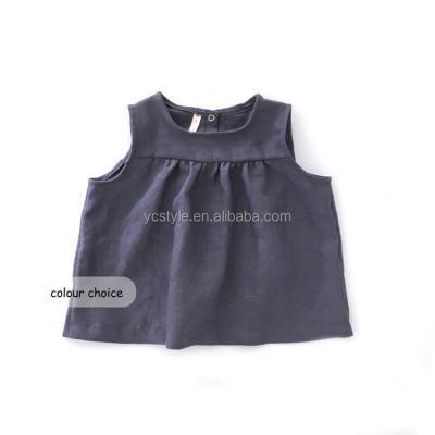 China Anti-wrinkle girls canvas tops for summer, baby canvas clothes, kids canvas clothing for sale