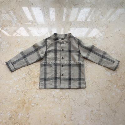 China Hot Sale Customization Anti-pilling Button Down Boys Pure Canvas Shirts Long Sleeve Kids Clothing for sale