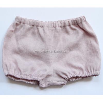 China Handmade baby anti-pilling dusky pink bloomer for kids, washed canvas bloomer, bubble shorts for sale