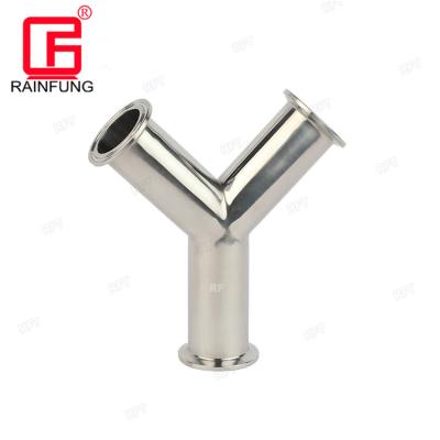 China SS304 / SS316L Food Grade Stainless Steel Flange Y Type Tee For Tanks for sale