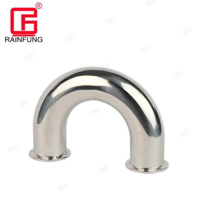 China SS304 / SS316L Sanitary Stainless Steel Clamped 180 Degree U Type Elbow for sale