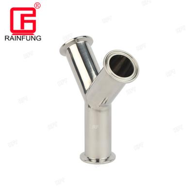 China SS304/SS316L Stainless Steel DIN/ISO/A/BPE Hygienic Tri Clamp Fittings Y Type Tee for sale