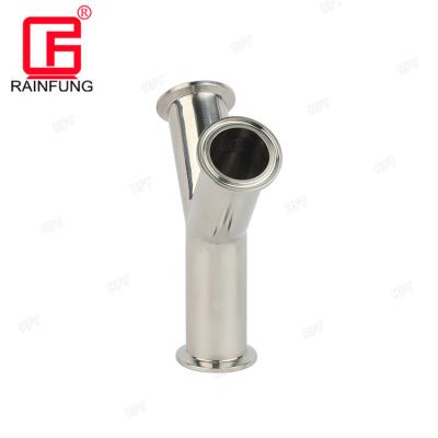 China SS304 / SS316L Sanitary Stainless Steel BS Clamped Pipe Fitting Y Type Tee for sale