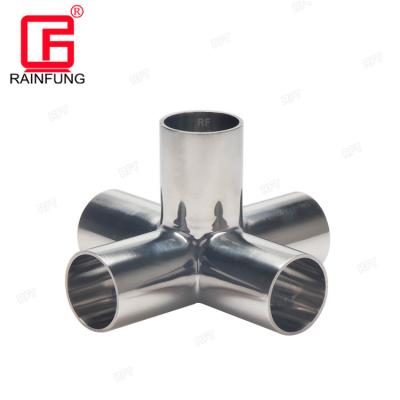 China 5 Way Tube Sanitary Stainless Steel Cross Pipe Fittings Equal for sale