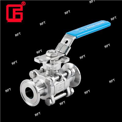 China Wine Brewing Stainless Steel Tri Clamp Three Piece Encapsulated Ball Valve 3PCS for sale