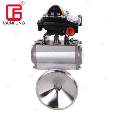 China Wine Brewing Stainless Steel Pneumatic Limit Switch Lower Tank Ball Valve For Chemical for sale