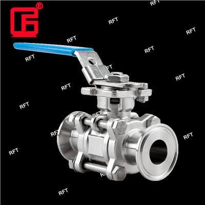 China Wine Brewing Sanitary Stainless Steel Tri Clamp Three Piece Non-encapsulated Ball Valve 3PCS for sale