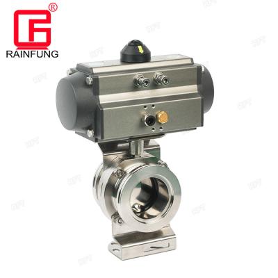 China Industrial Use Sanitary Stainless Steel KF Vacuum Butterfly Valve With Pneumatic for sale