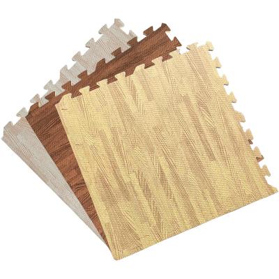 China Free Sample Eco-Friendly EVA Wood Grain Puzzle Chain Eco-Friendly Manufacturer Active Foam Floor Mat for sale