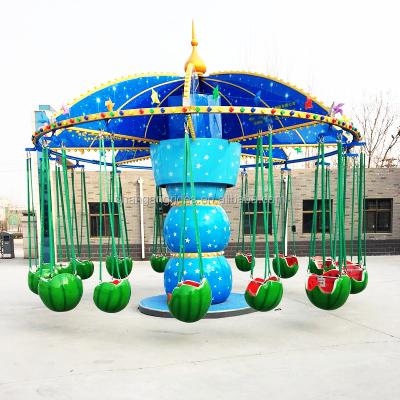 China Amusement park indoor and outdoor sale mini amusement park equipment 16 person colorful watermelon flying chair for sale